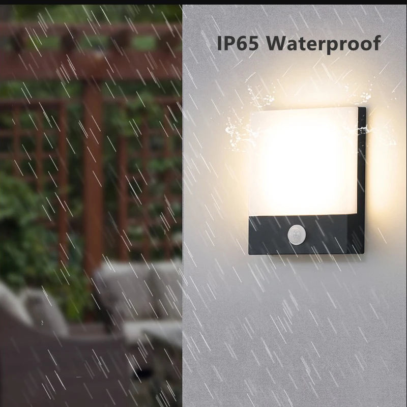 18W 30W Outdoor LED Wall Lamp PIR Motion Sensor IP65 Waterproof Porch Light Balcony Garden Corridor Wall Sconce Lighting Fixture - vue 3 sur 15