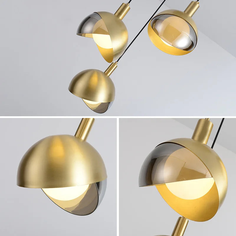 suspension LED en métal doré idéale pour décoration intérieure - vue 7 sur 7