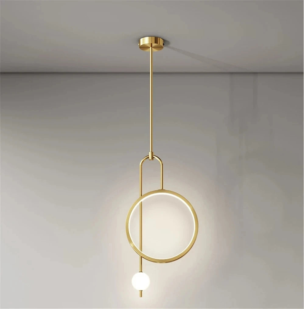 suspension en anneau led design nordique nouvelle collection 2021 - vue 2 sur 8