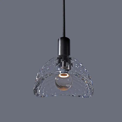 lustre en cristal moderne avec éclairage led décoratif intérieur - vue 2 sur 8