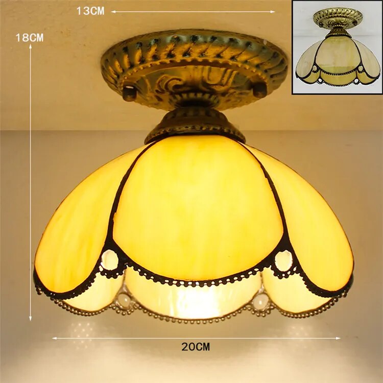 Plafonnier Led en verre créatif moderne avec ampoule 7W E27 - vue 26 sur 30