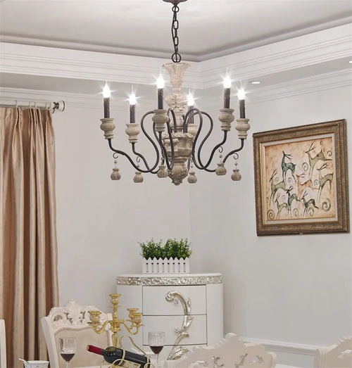 lustre vintage à bougie style européen rétro élégant pour intérieur moderne - vue 2 sur 12