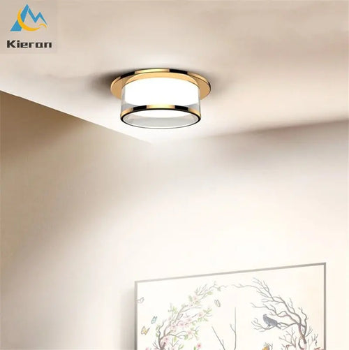 plafonnier led intégré avec spot en cristal pour décoration d'intérieur - vue 2 sur 9