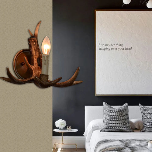 applique murale led en forme de bois de cerf en résine décorative - vue 3 sur 8