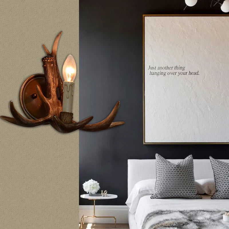 applique murale led en forme de bois de cerf en résine décorative - vue 2 sur 8