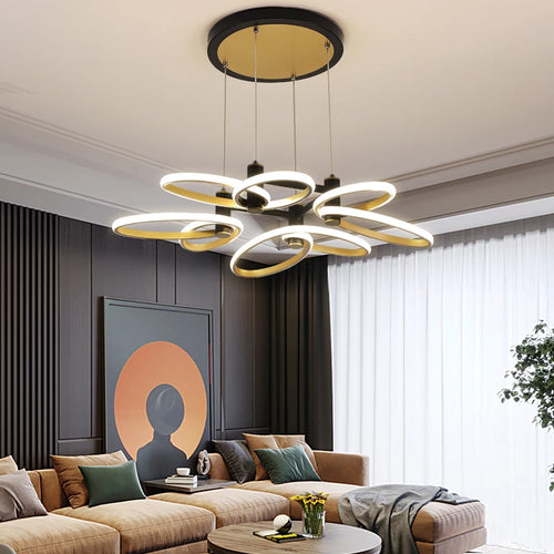 plafonnier moderne en pétale d'or pour intérieur décoratif - vue 4 sur 12