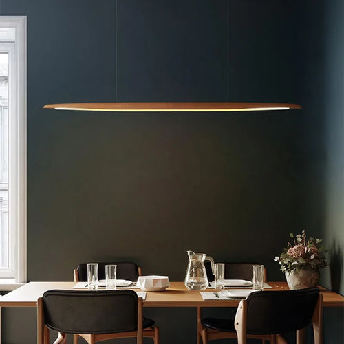 lustre led moderne créatif en noyer décoration nordique - vue 4 sur 8
