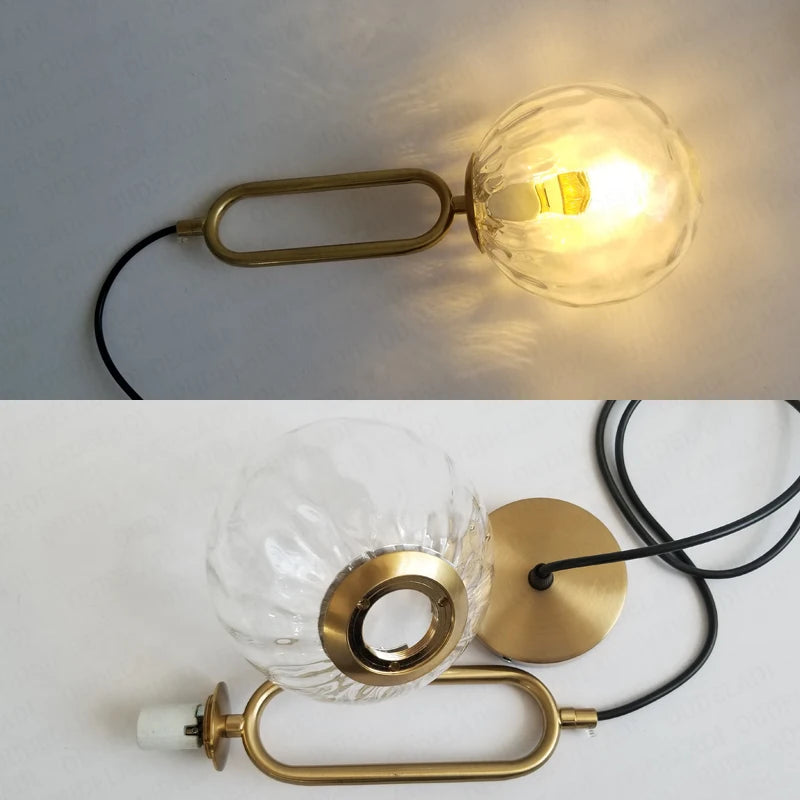 Suspension en verre nordique moderne Restaurant Bar magasin de vêtements magasin de thé au lait décor en laiton lampe suspendue luminaire - vue 5 sur 12
