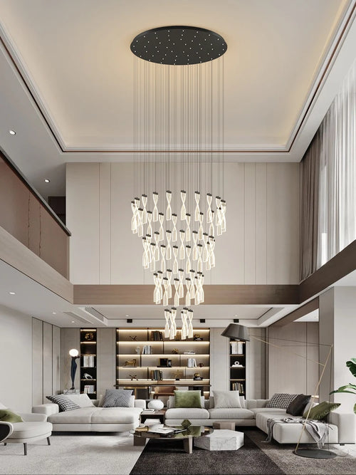 lampe longue moderne design spirale pour intérieur hôtel et hall - vue 5 sur 10