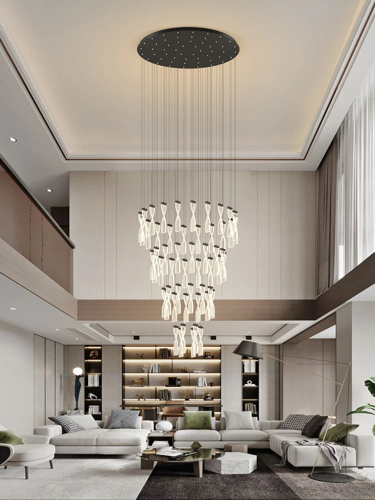 lampe longue moderne design spirale pour intérieur hôtel et hall - vue 5 sur 10