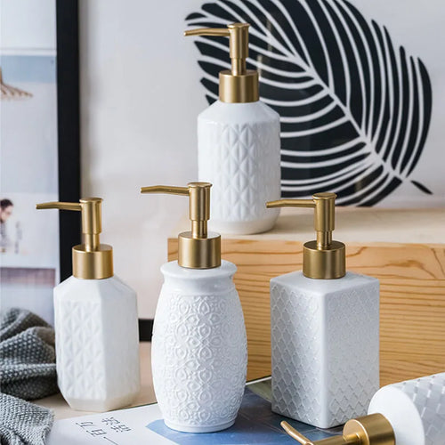 distributeurs de savon liquide en céramique pour salle de bain cadeau - vue 3 sur 11