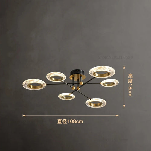 plafonnier led en cuivre avec abat-jour pmma haute transmission - vue 9 sur 8