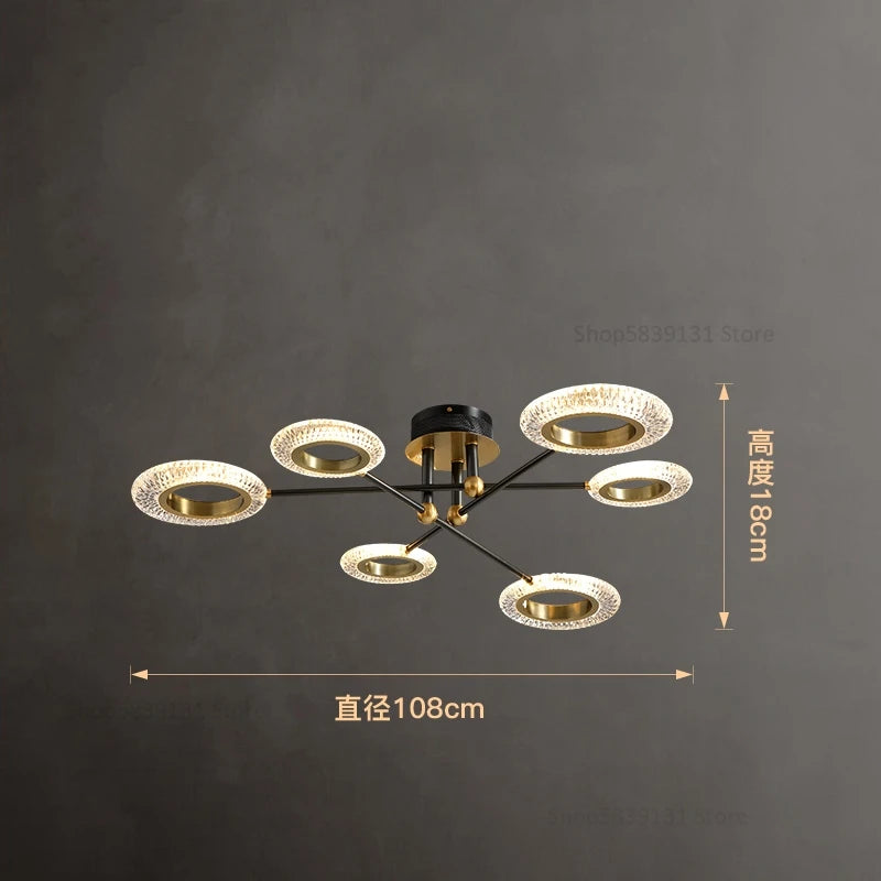 plafonnier led en cuivre avec abat-jour pmma haute transmission - vue 8 sur 8
