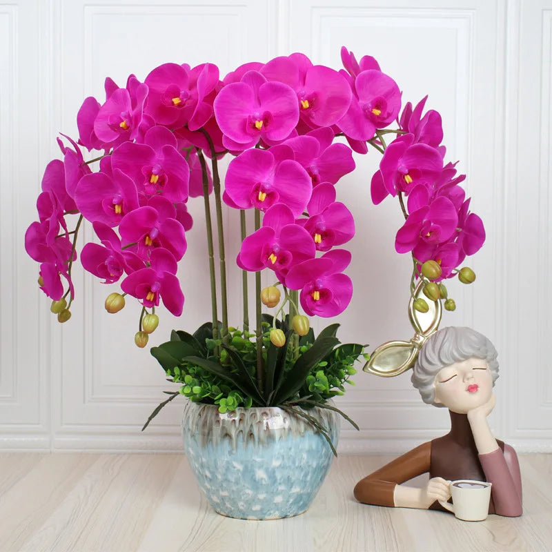 orchidée phalaenopsis préservée fleurs artificielles pour décoration mariage - vue 3 sur 17