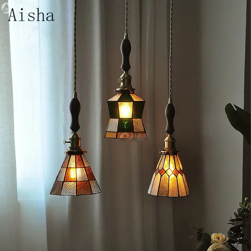 suspension rétro en verre pour décoration de bar et restaurant - vue 6 sur 14