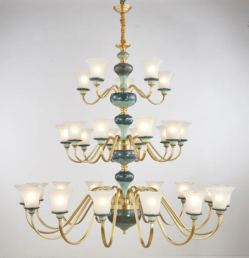 lustre en céramique et cuivre pour une ambiance moderne et simple - vue 4 sur 15