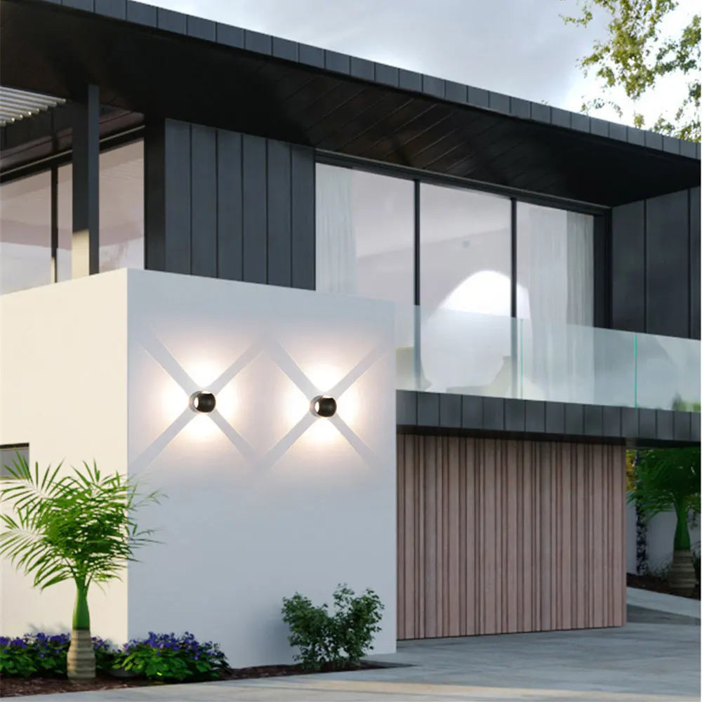 applique murale led étoile et croix moderne étanche pour extérieur - vue 4 sur 6