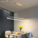 suspension led moderne rectangulaire avec télécommande lampara