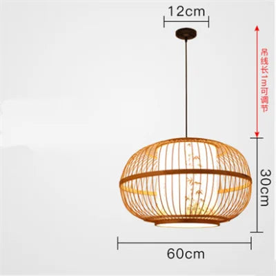 lanterne rustique japonaise osier bambou - vue 10 sur 9