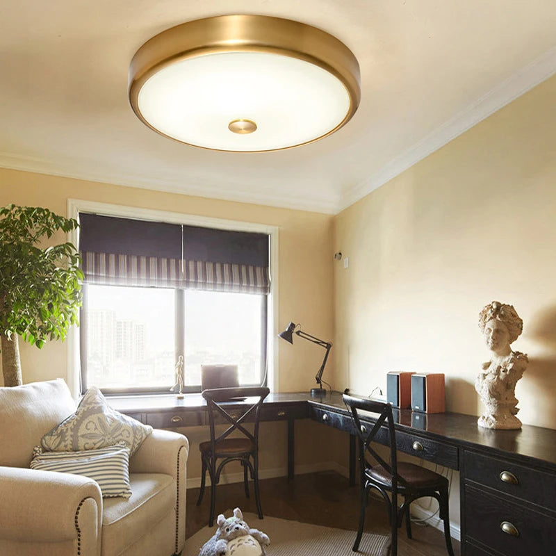 Plafonnier LED rond en verre au design moderne - vue 4 sur 11