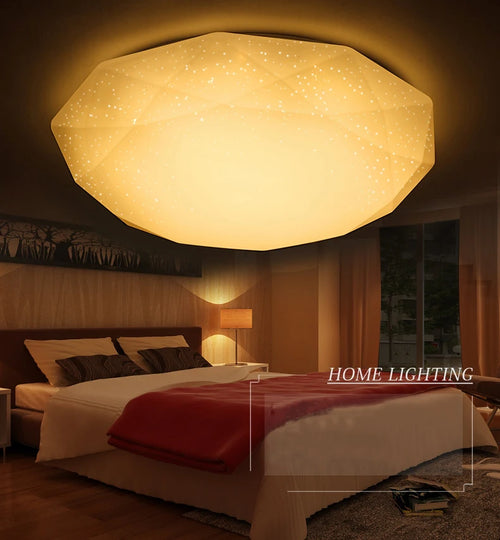plafonnier nordique diamant étoile ciel leds acrylique moderne - vue 6 sur 6