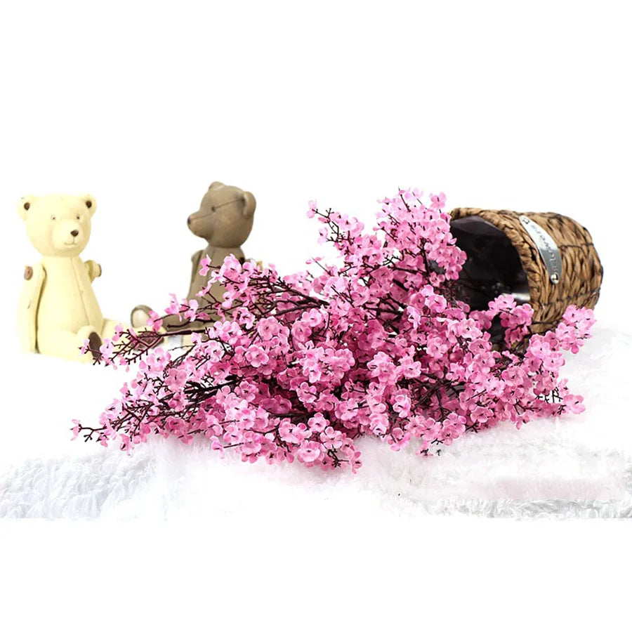 branche fleur cerisier rose en plastique pour décoration mariage et bricolage - vue 12 sur 13