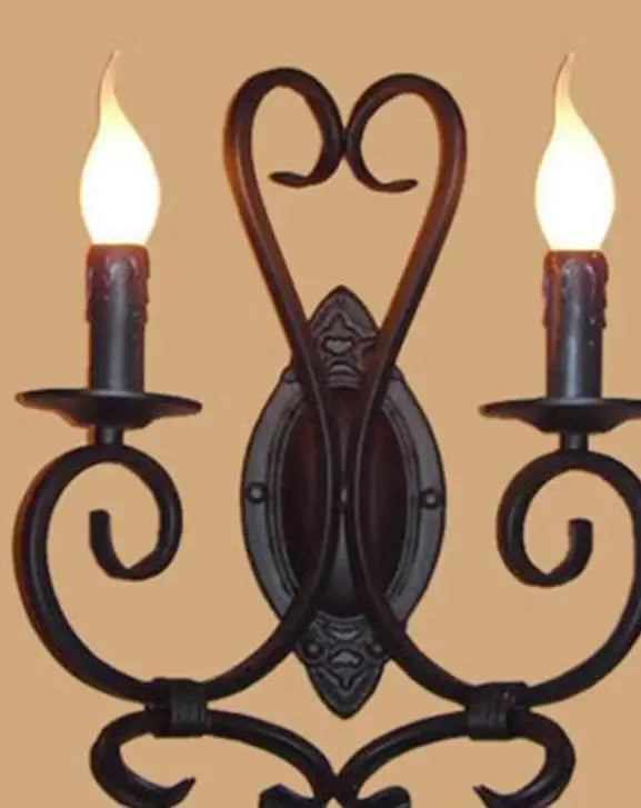 applique murale antique en métal avec miroir décoratif - vue 7 sur 12