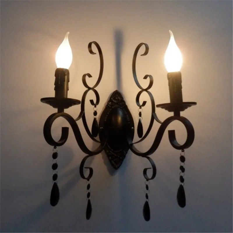 applique murale rétro en fer pour décoration intérieure et extérieure - vue 6 sur 12