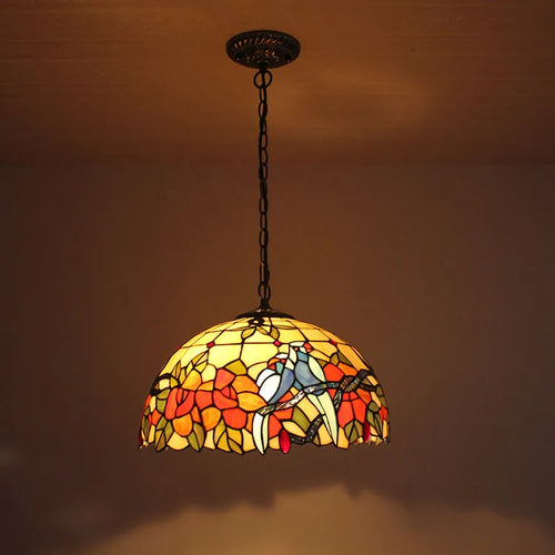 lustre rétro en verre teinté pour café et restaurant - vue 3 sur 8