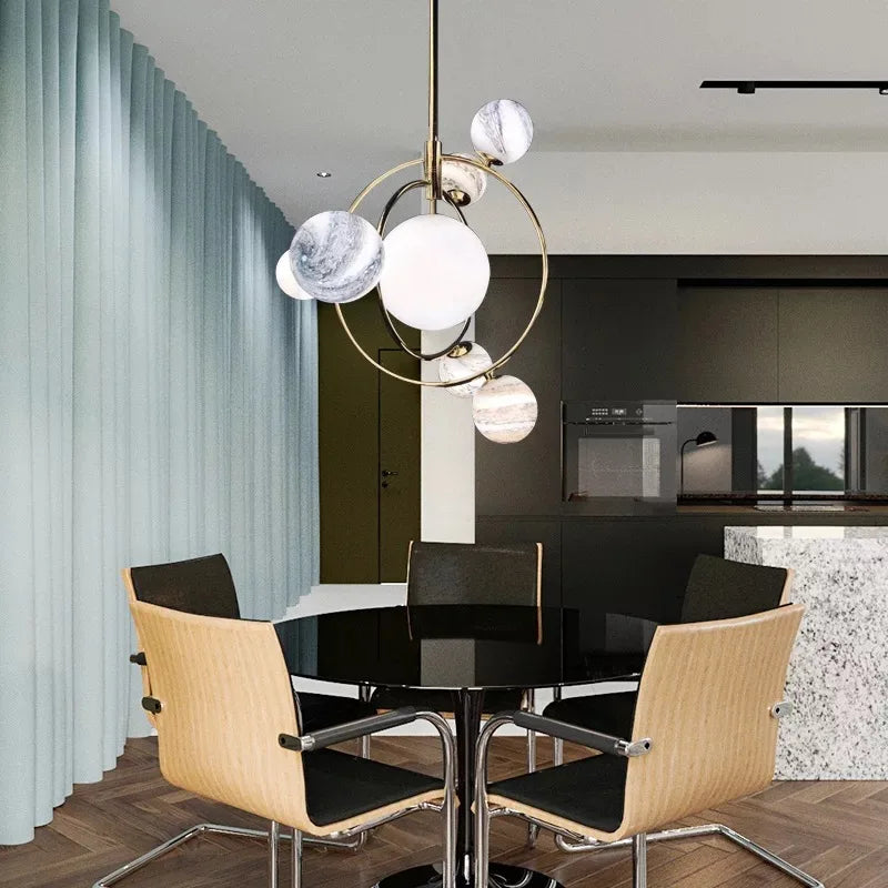 lustre à led design artistique pour décoration moderne intérieure - vue 3 sur 7