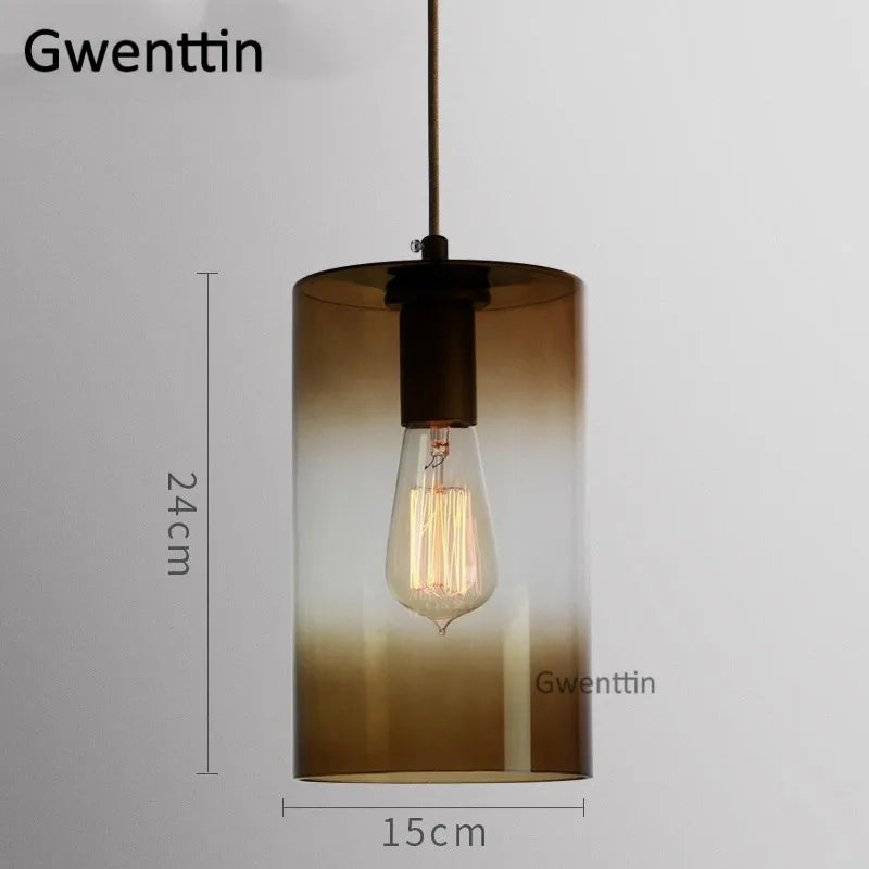 suspension moderne en verre teinté pour décoration intérieure - vue 13 sur 22