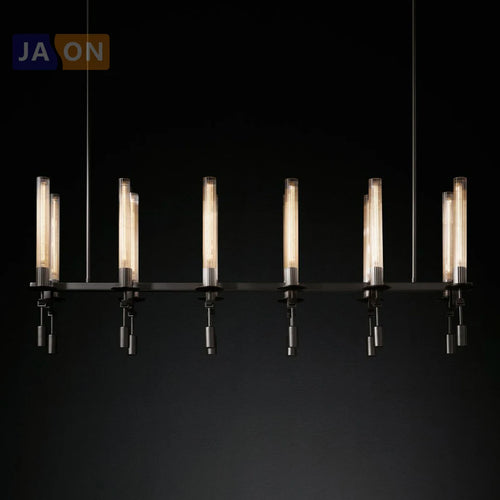 suspension vintage en fer et verre design personnalisé - vue 5 sur 12