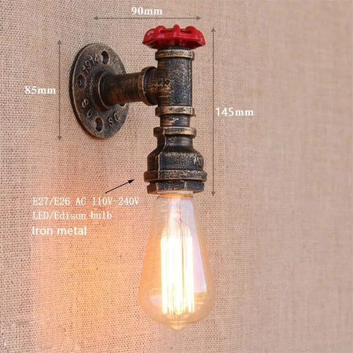 applique murale vintage industrielle gzmj loft wandlamp - vue 3 sur 7
