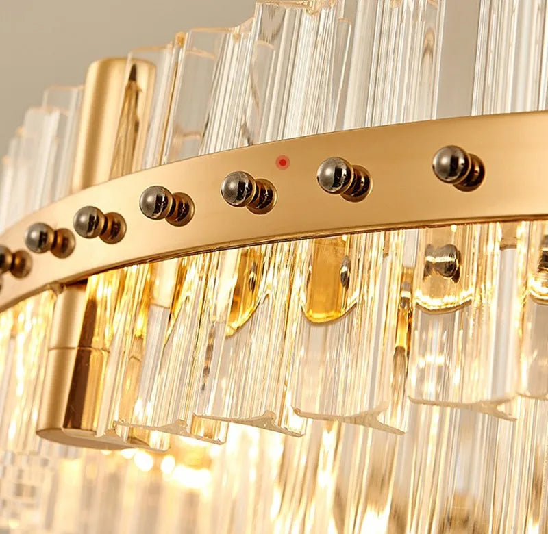 lustre suspendu en cristal moderne à rayures créatives - vue 4 sur 5