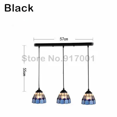 3 Heads Colorful Glass LED Pendant Lamps Light,Bedroom Suspension Hanging Ceiling Lamp - vue 9 sur 30