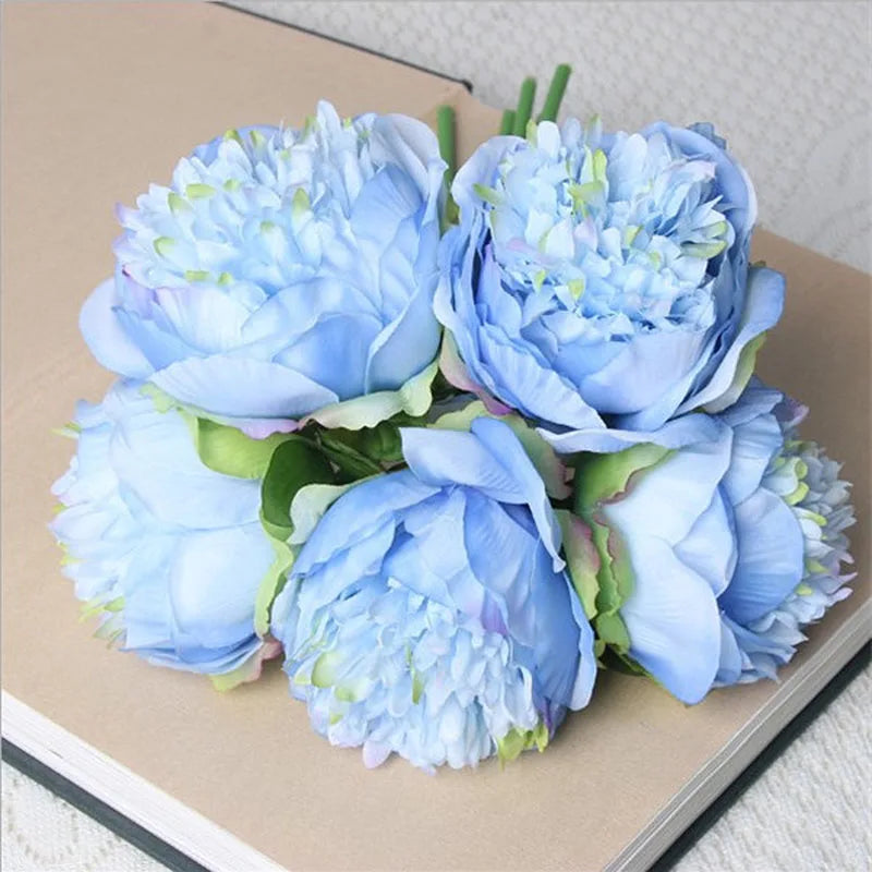 lot de 5 pivoines artificielles pour mariage et décoration intérieure - vue 16 sur 18