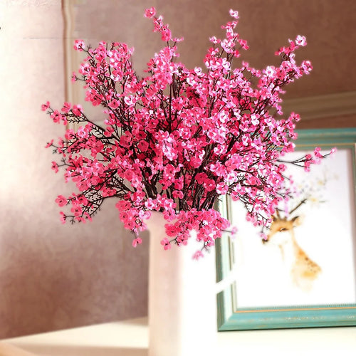 branche fleur cerisier rose en plastique pour décoration mariage et bricolage - vue 3 sur 13