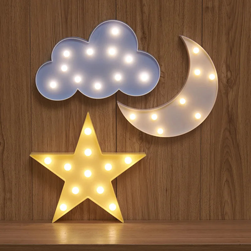 lampe led 3d nuage étoile lune veilleuse cadeau enfants décoration - vue 1 sur 16