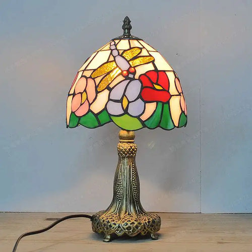 lampe de bureau libellule style tiffany cadeau original décoratif