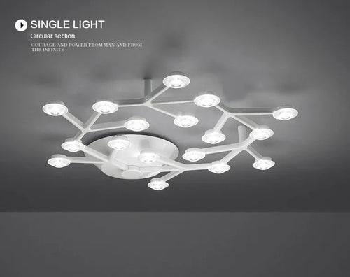plafonnier led en métal acrylique style fleur de prunier - vue 4 sur 6
