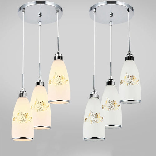 suspension led moderne en verre pour maison - vue 6 sur 9