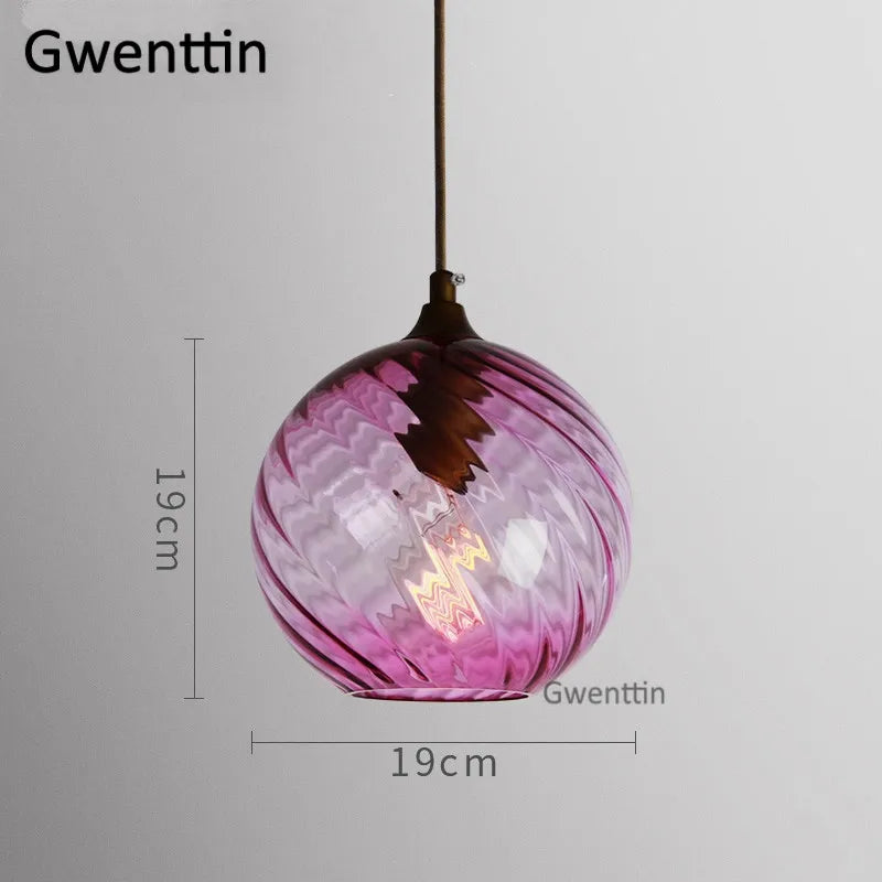 suspension moderne en verre teinté pour décoration intérieure - vue 20 sur 22