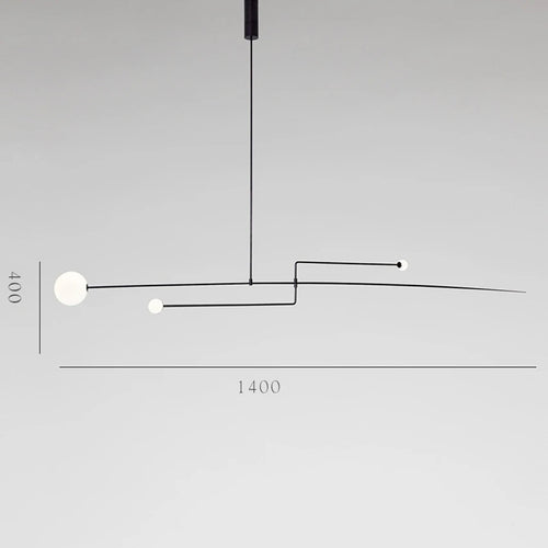 lustre à led géométrique en fer design moderne suspendu - vue 9 sur 10