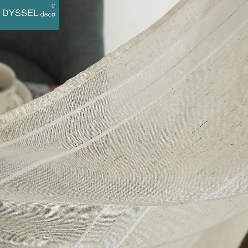 Voilage rideau rayures style européen pour salon chambre - vue 6 sur 8