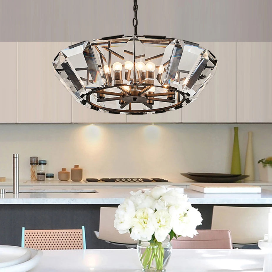 suspension en cristal fer nordique pour intérieur moderne - vue 3 sur 6
