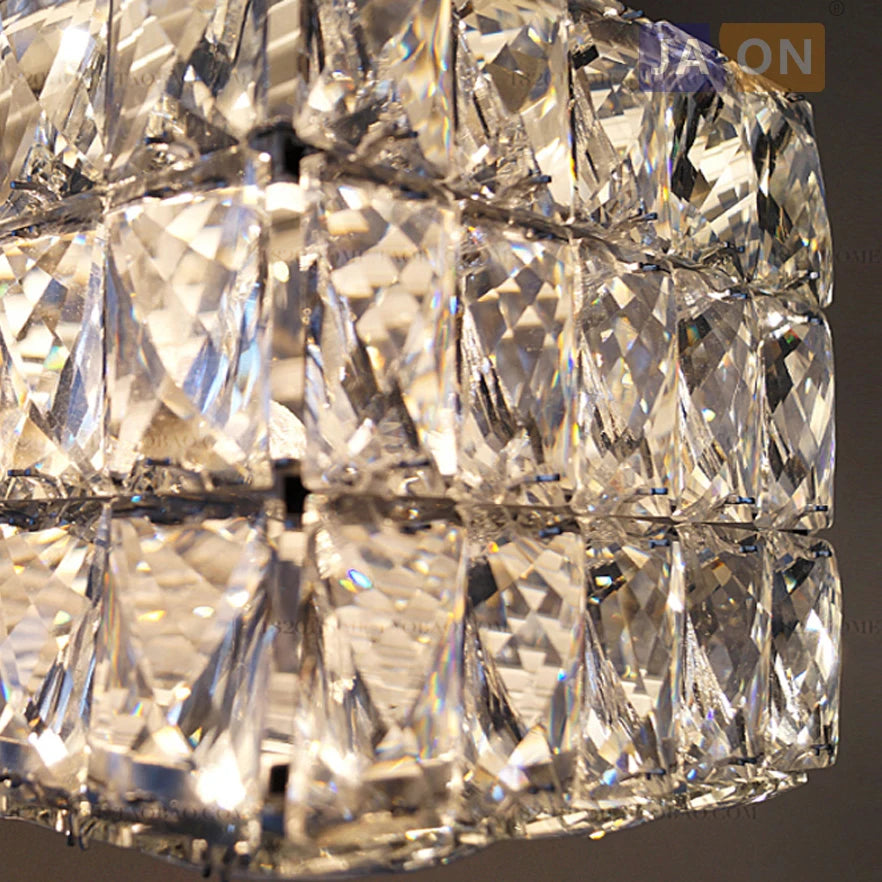 suspension en cristal rétro avec éclairage led élégant - vue 6 sur 6