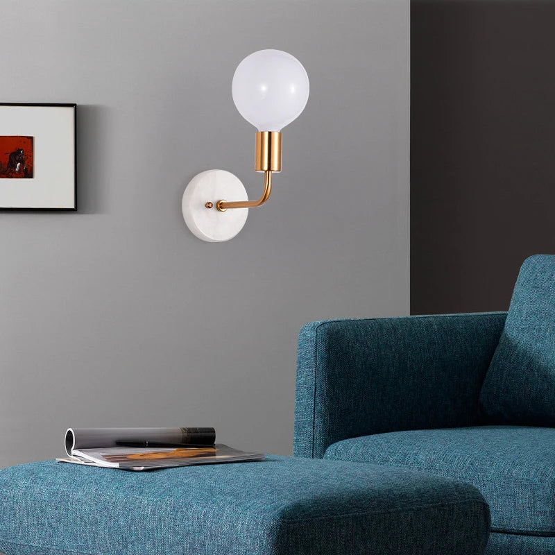 applique murale en marbre et verre design nordique pour décoration intérieure - vue 4 sur 6
