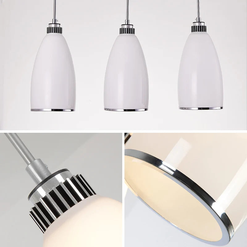 suspension led moderne en verre pour maison - vue 6 sur 9
