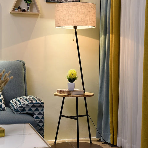 lampadaire en bois massif design moderne pour intérieur élégant - vue 3 sur 12