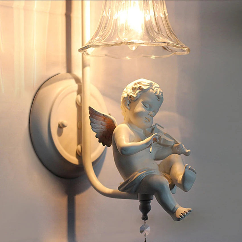 applique murale moderne ange musique pour enfant décoration - vue 4 sur 8